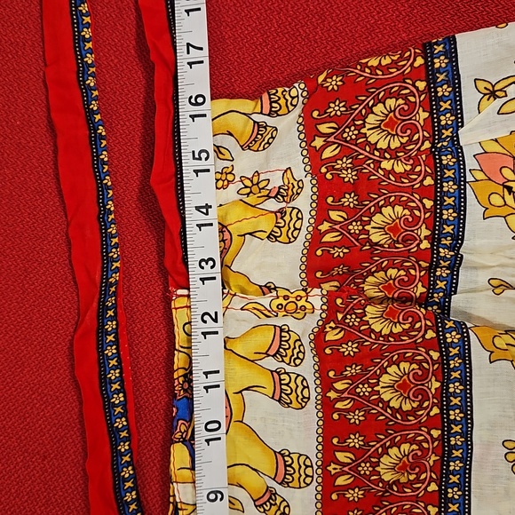 Elephant Peacock graphics pareo sarong wraparound skirt small medium NWOT - Picture 3 of 12